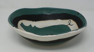 Lovely Dark Green Piggy Bowl