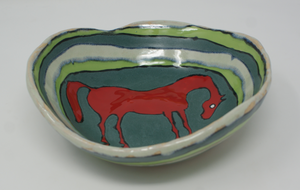 Sweet red horse bowl