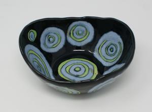 Blue-green and black chunky bowl