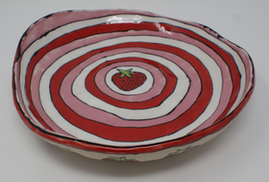 Large organic strawberry serving dish