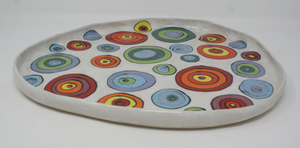 Large colourful serving plate