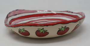 Large organic strawberry serving dish