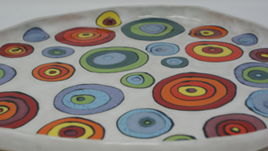 Large colourful serving plate