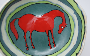 Sweet red horse bowl