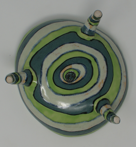 Spring green tripod bowl