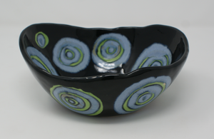 Blue-green and black chunky bowl