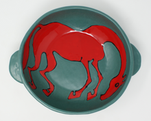 Load image into Gallery viewer, Mighty Red horse Bowl with Handles
