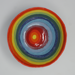 Rainbow & flowers bowl