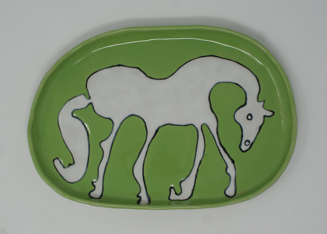 Beautiful White Horse Plate