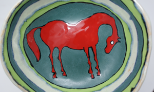 Sweet red horse bowl