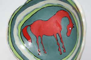 Sweet red horse bowl