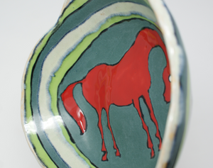 Sweet red horse bowl