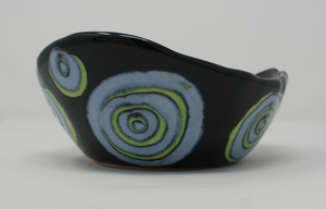 Blue-green and black chunky bowl