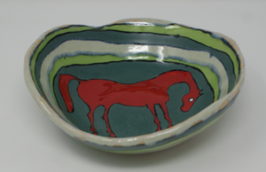 Sweet red horse bowl