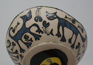 Ugly Cats large-medium serving bowl