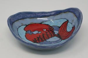 Small cute bowl with red fish
