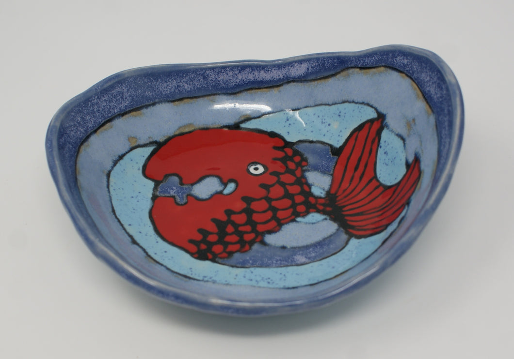 Small cute bowl with red fish