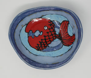 Small cute bowl with red fish