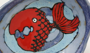Small cute bowl with red fish