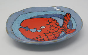 Beautiful red fish plate-bowl