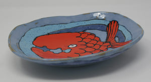 Beautiful red fish plate-bowl