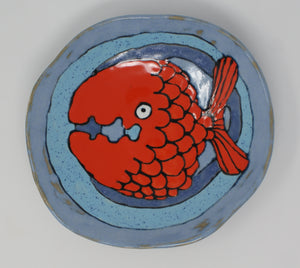 Beautiful red fish plate-bowl