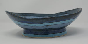 Blue medium platter/ bowl with yellow fish