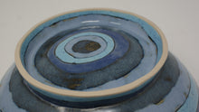 Load image into Gallery viewer, Blue medium platter/ bowl with yellow fish
