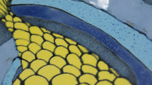 Load image into Gallery viewer, Blue medium platter/ bowl with yellow fish
