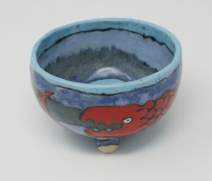 Cute red eel small round bowl