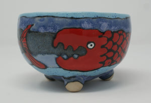 Cute red eel small round bowl