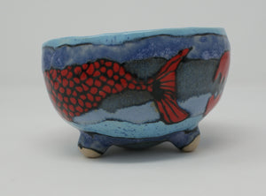 Cute red eel small round bowl