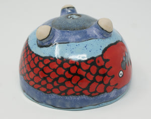 Cute red eel small round bowl