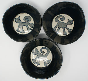 Set of Three Amazing Ugly Cats bowls