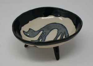 The Ugly Cats three legged bowl