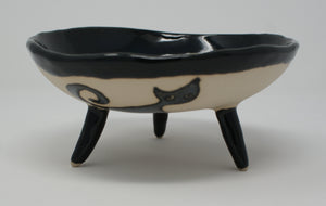 The Ugly Cats three legged bowl