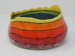 Pinched colourful bowl