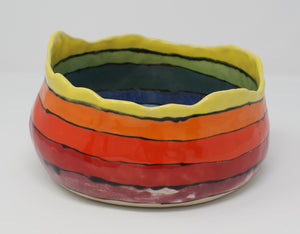 Pinched colourful bowl