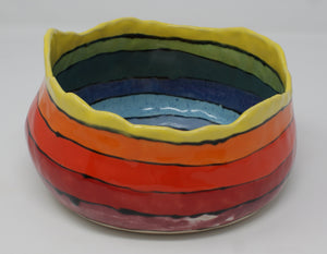 Pinched colourful bowl