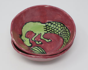 Reversed Seahorse and Seahorse set of two bowls