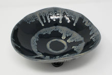 Load image into Gallery viewer, Black and glacier blue medium serving bowl

