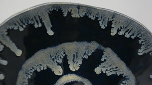 Black and glacier blue medium serving bowl