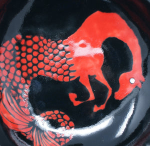 Lady in red (seahorse bowl)