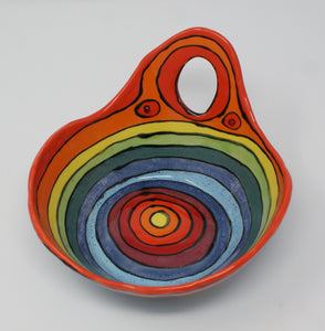 Sweetest colourful bowl with funky handle