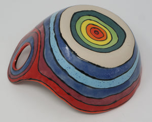 Sweetest colourful bowl with funky handle