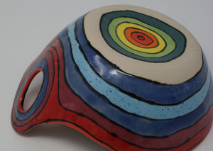 Sweetest colourful bowl with funky handle