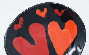 Red hearted small bowl/plate