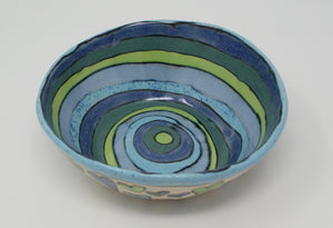 Blue-green hearted bowl