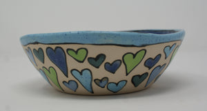 Blue-green hearted bowl