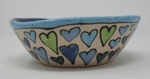 Blue-green hearted bowl